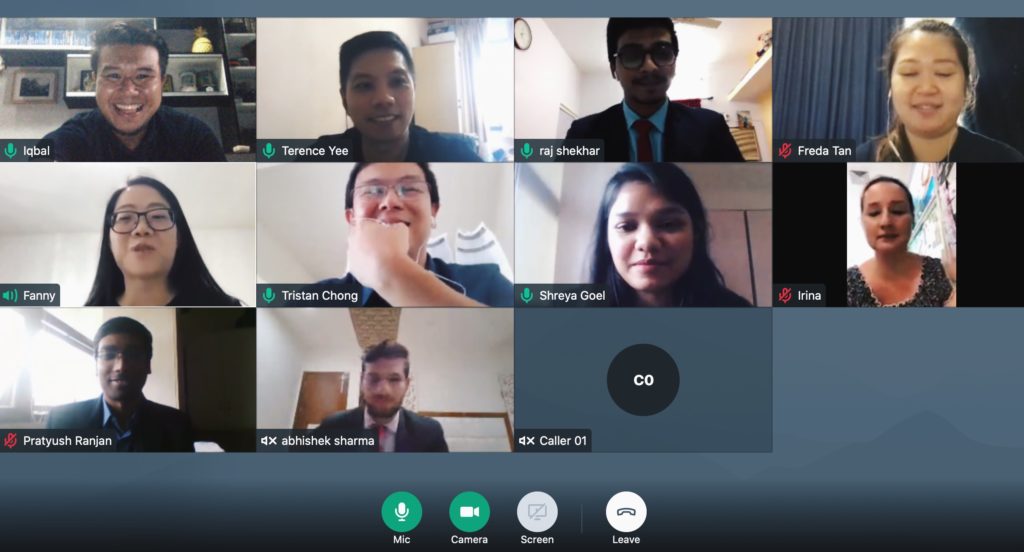 Student presenting remotely to adhere to social distancing measures